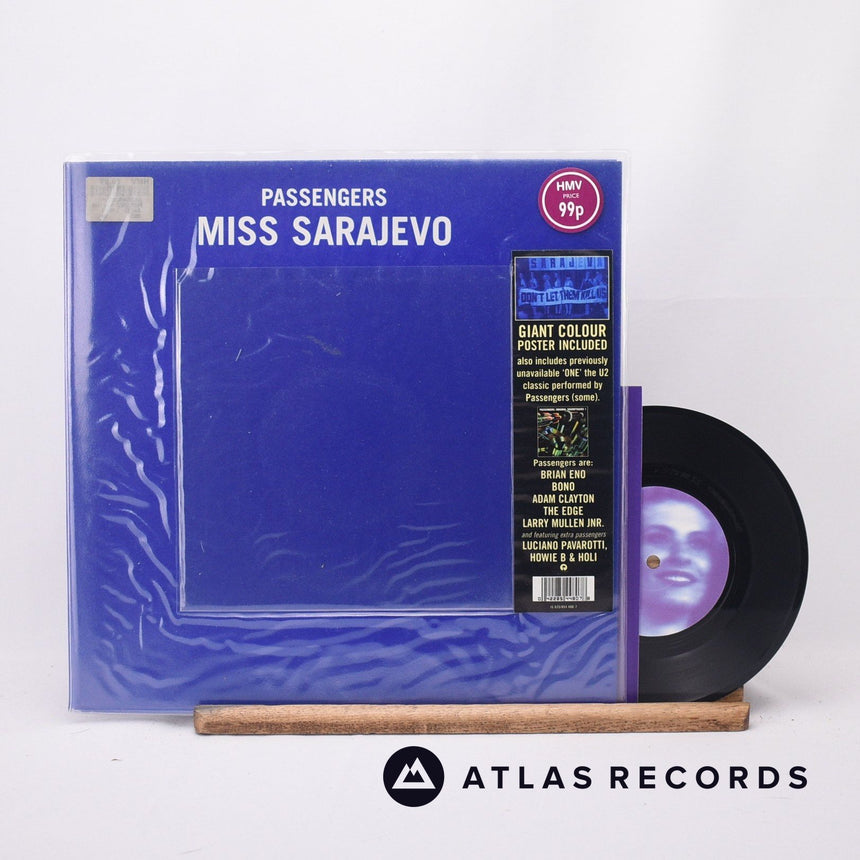 Passengers Miss Sarajevo 7" Vinyl Record - Front Cover & Record