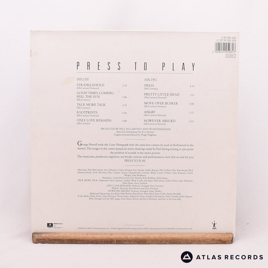 Paul McCartney - Press To Play - Gatefold LP Vinyl Record - EX/EX