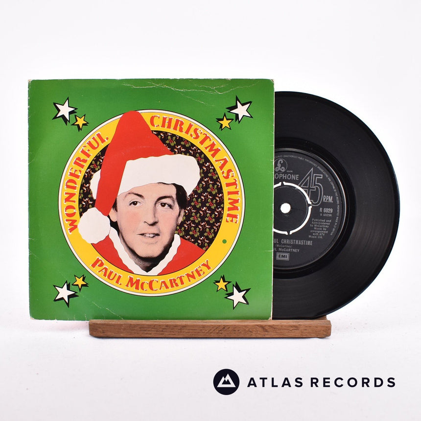 Paul McCartney Wonderful Christmastime 7" Vinyl Record - Front Cover & Record