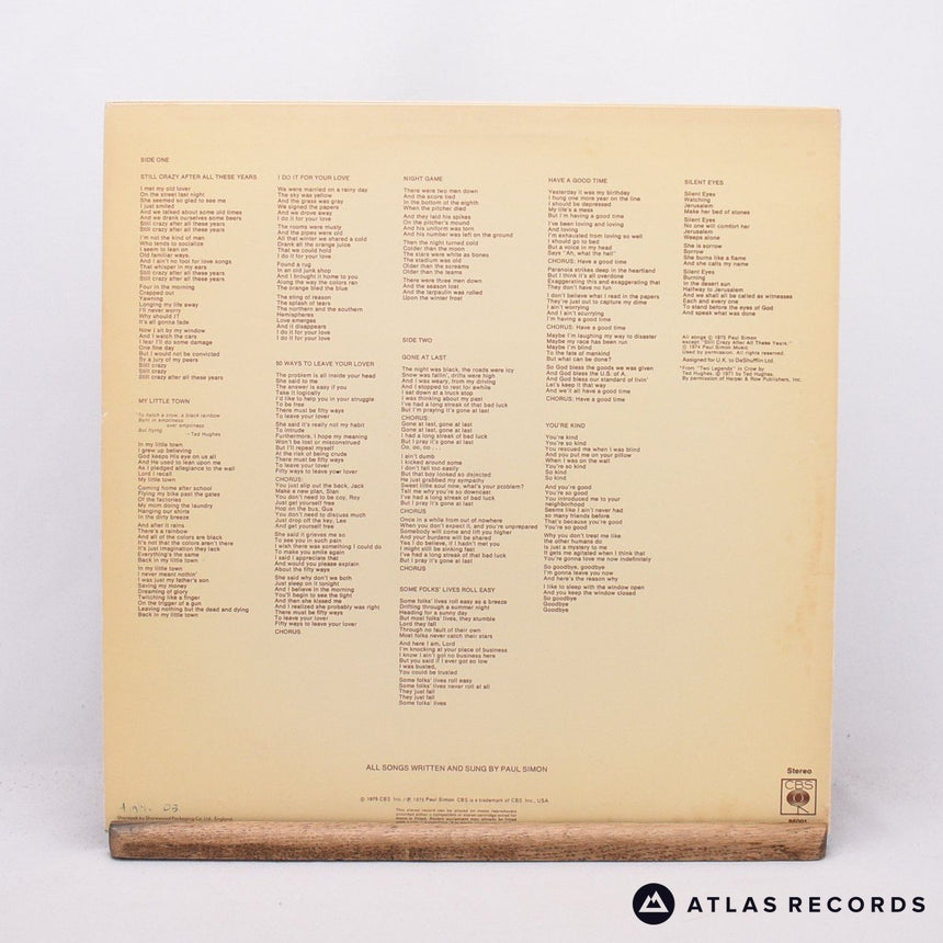 Paul Simon - Still Crazy After All These Years - LP Vinyl Record - EX/EX