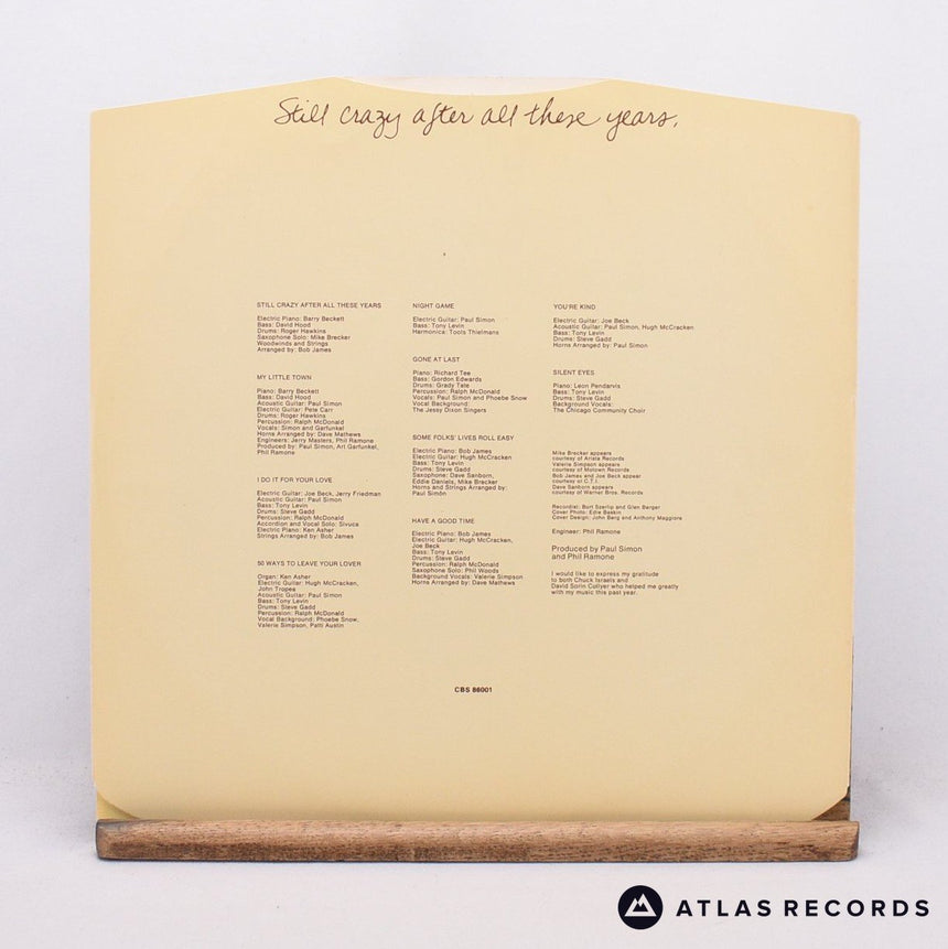 Paul Simon - Still Crazy After All These Years - LP Vinyl Record - EX/EX