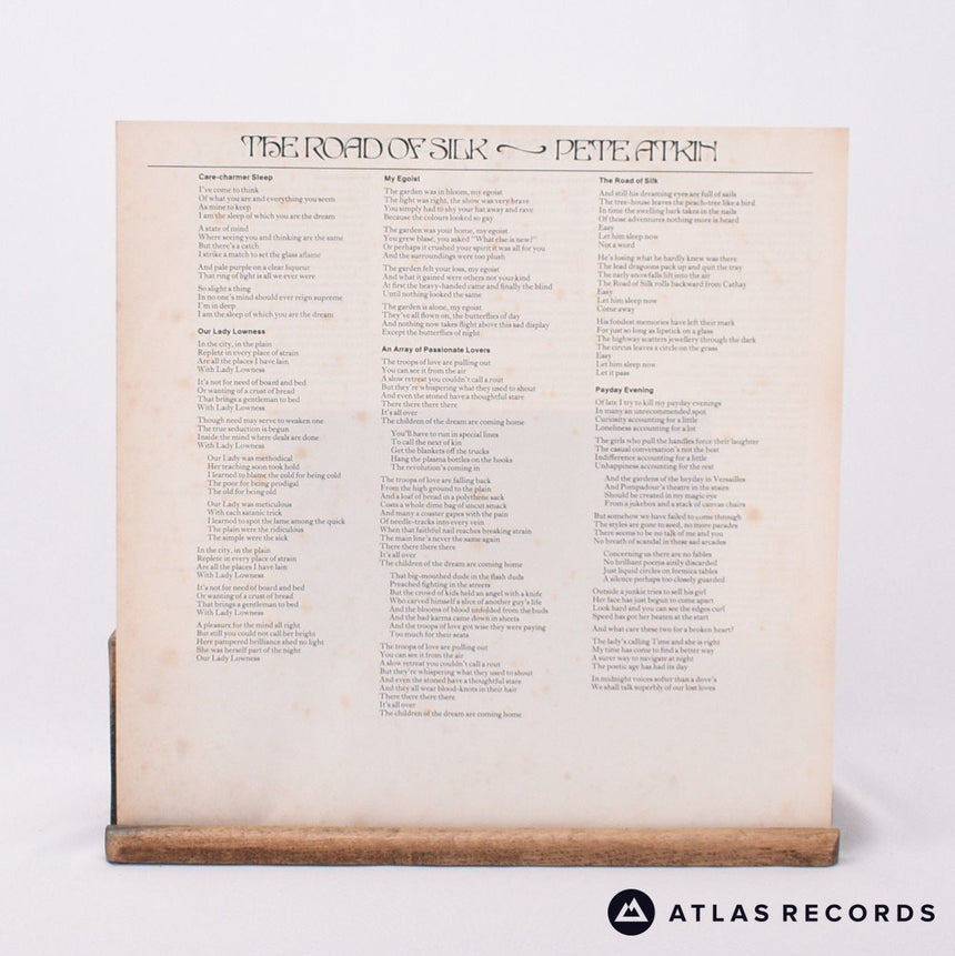 Pete Atkin - The Road Of Silk - Lyric Sheet LP Vinyl Record - EX/VG+
