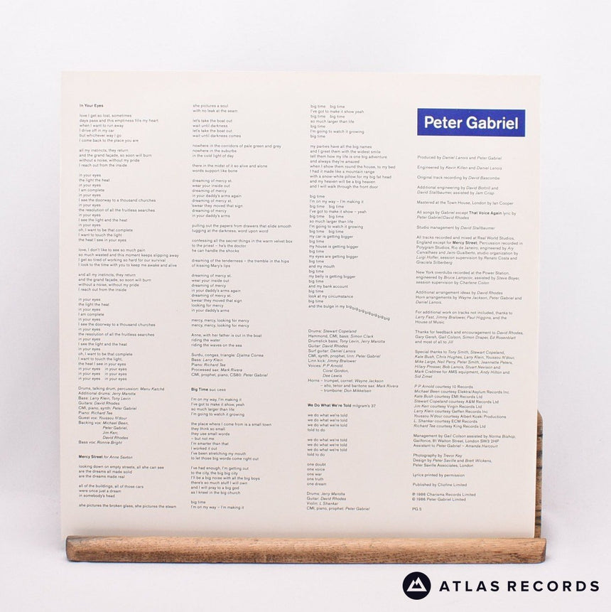 Peter Gabriel - So - Townhouse LP Vinyl Record - EX/VG+