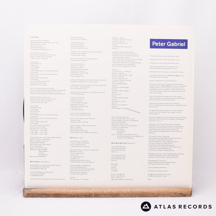 Peter Gabriel - So - Townhouse A-3 B-3 LP Vinyl Record - EX/EX