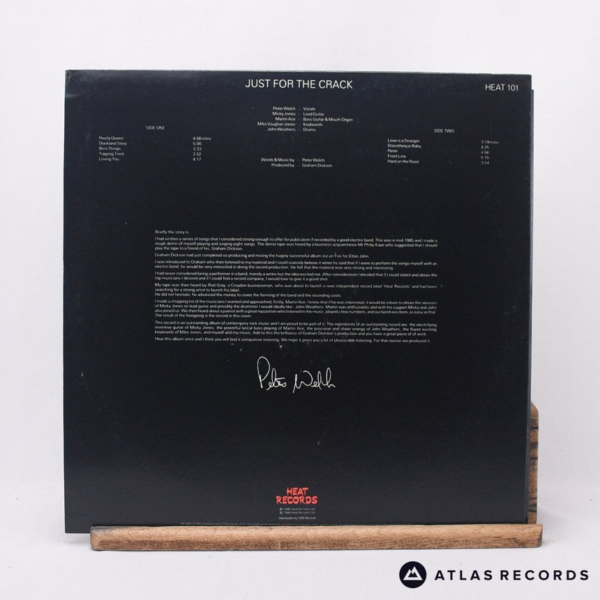 Peter Welch - Just For The Crack - LP Vinyl Record - VG+/EX