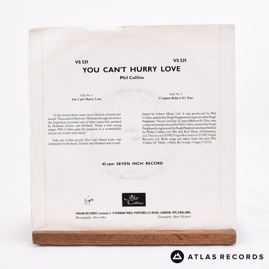Phil Collins - You Can't Hurry Love - 7" Vinyl Record - VG+/VG+