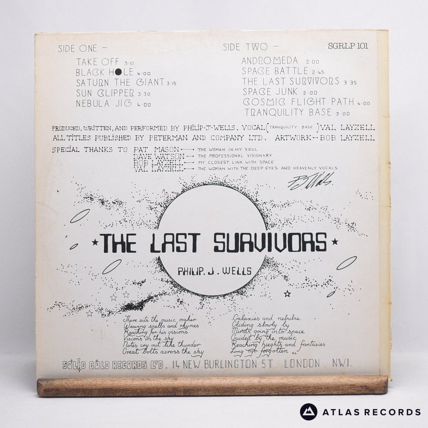 Philip J. Wells - The Last Survivors - A-1 B-1 LP Vinyl Record - VG+/EX