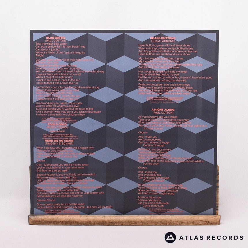 Poco - Crazy Eyes - Lyric Sheet LP Vinyl Record - EX/NM