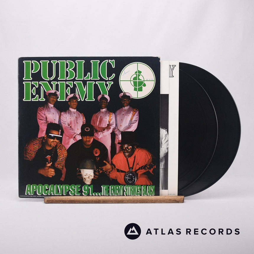 Public Enemy Apocalypse 91... The Enemy Strikes Black Double LP Vinyl Record - Front Cover & Record