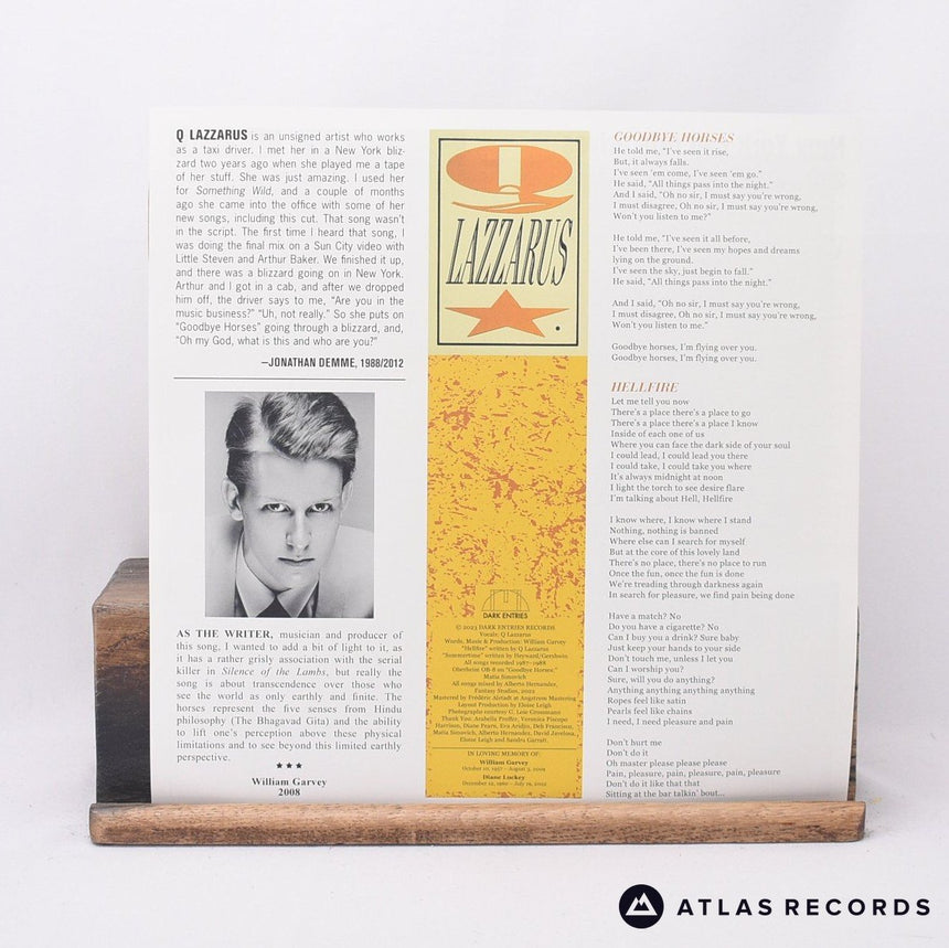 Q. Lazzarus - Goodbye Horses - Lyric Sheet 12" Vinyl Record - EX/NM