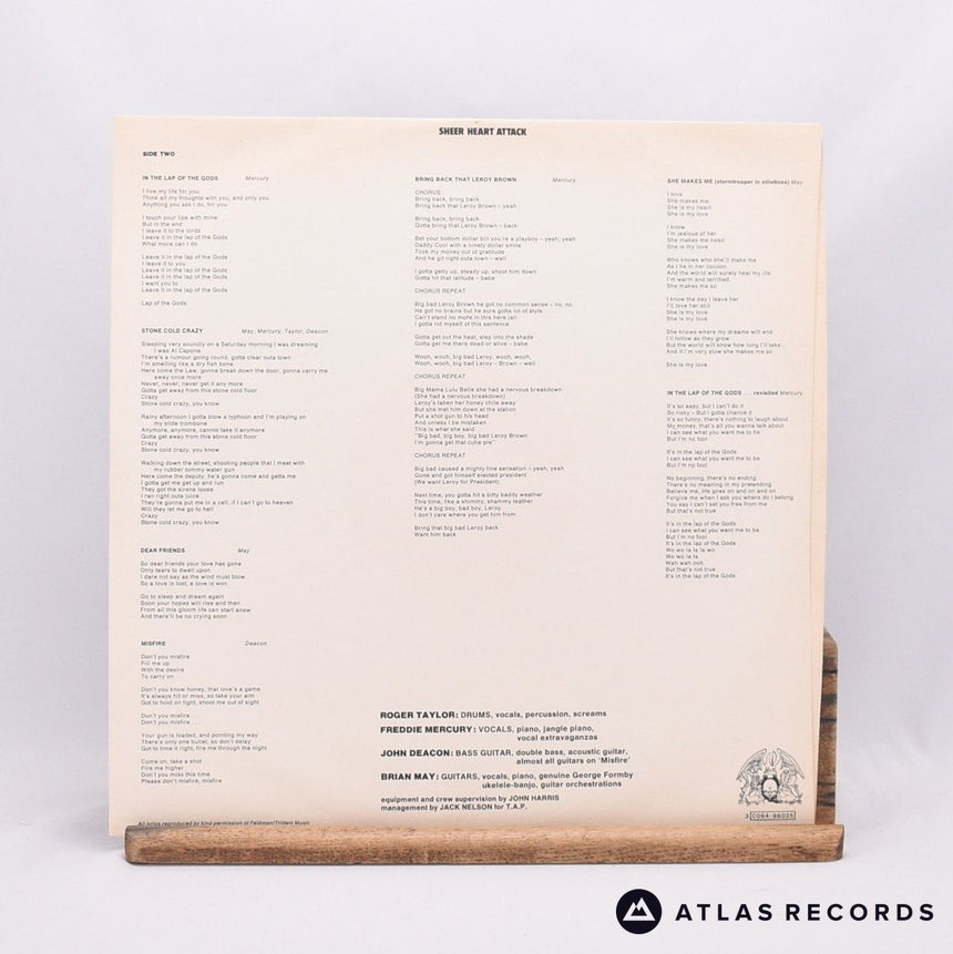 Queen - Sheer Heart Attack - Italian A B LP Vinyl Record - EX/EX