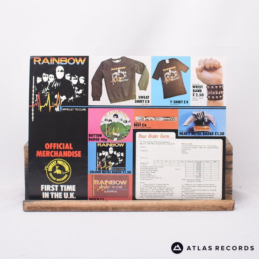 Rainbow - Difficult To Cure - Insert LP Vinyl Record - VG+/EX