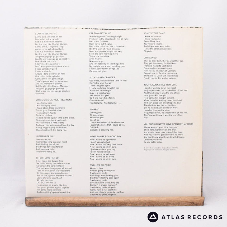 Ramones - Leave Home - First Press Us A B LP Vinyl Record - VG+/EX