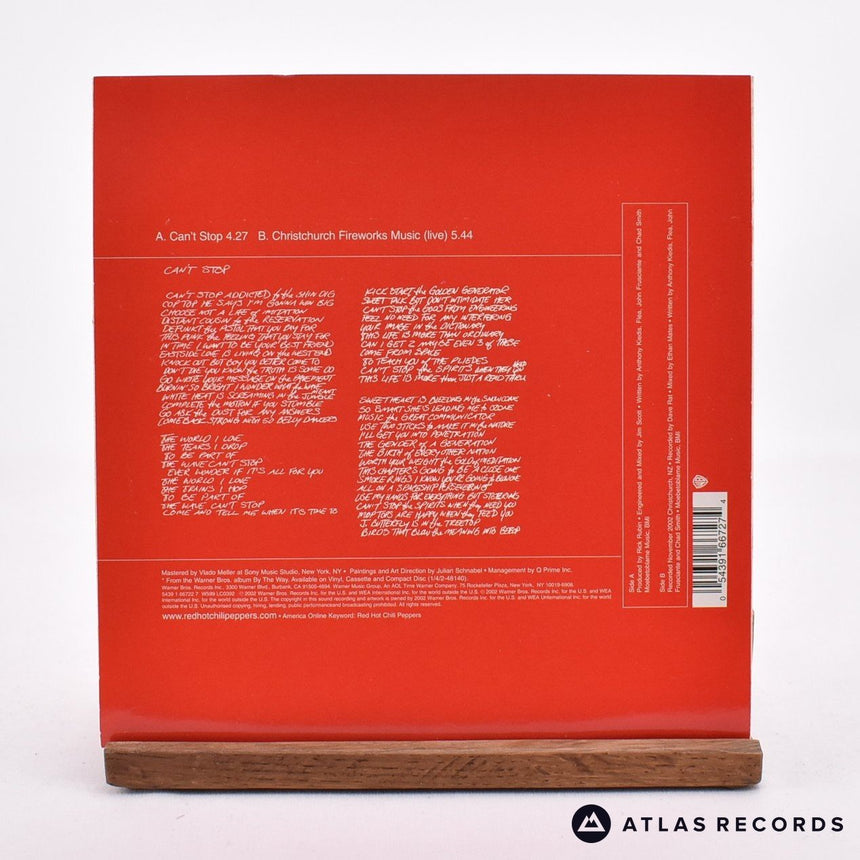 Red Hot Chili Peppers - Can't Stop - Red 7" Vinyl Record - NM/NM