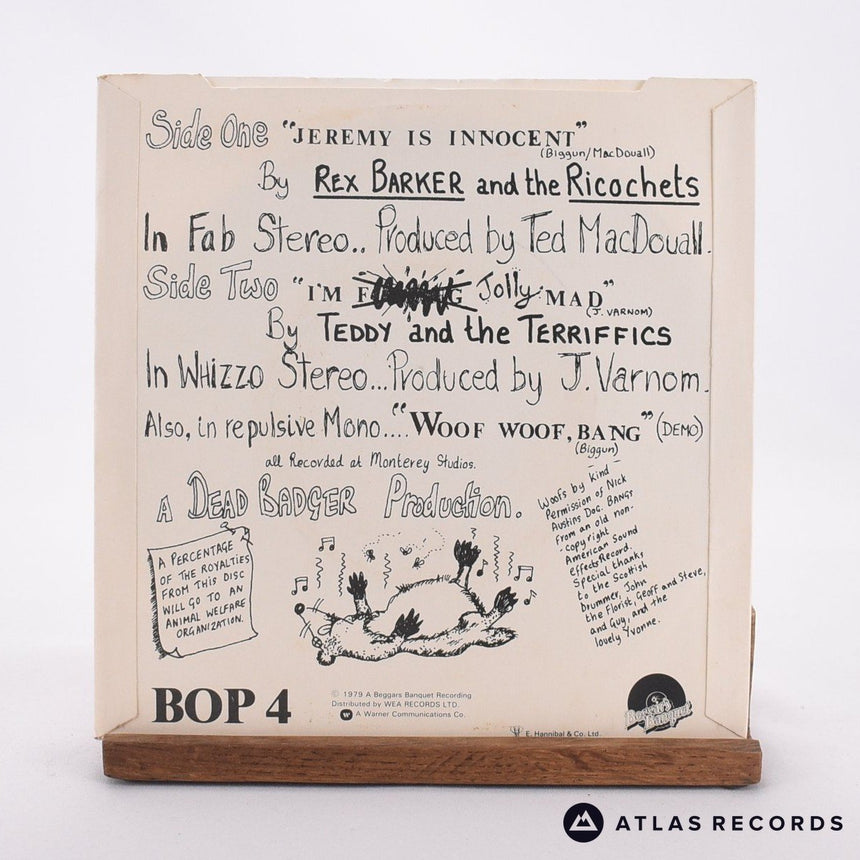 Rex Barker And The Ricochets - Jeremy Is Innocent! - 7" Vinyl Record - VG+/EX