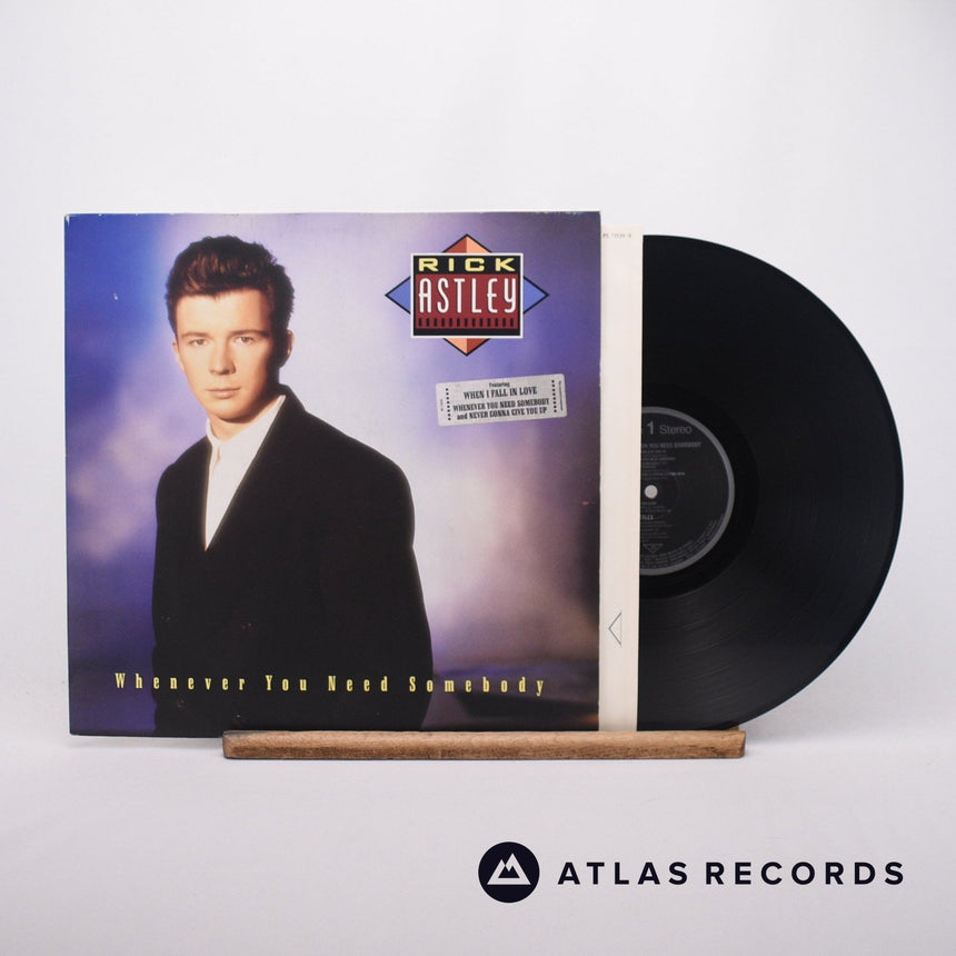 Rick Astley Whenever You Need Somebody LP Vinyl Record - Front Cover & Record