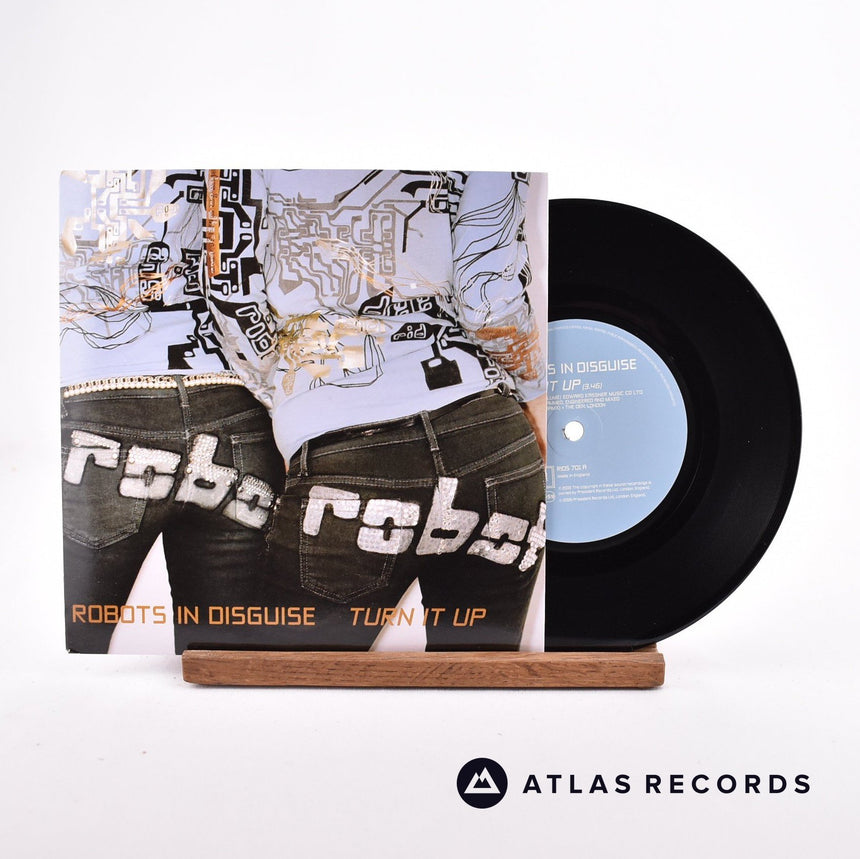 Robots In Disguise Turn It Up 7" Vinyl Record - Front Cover & Record