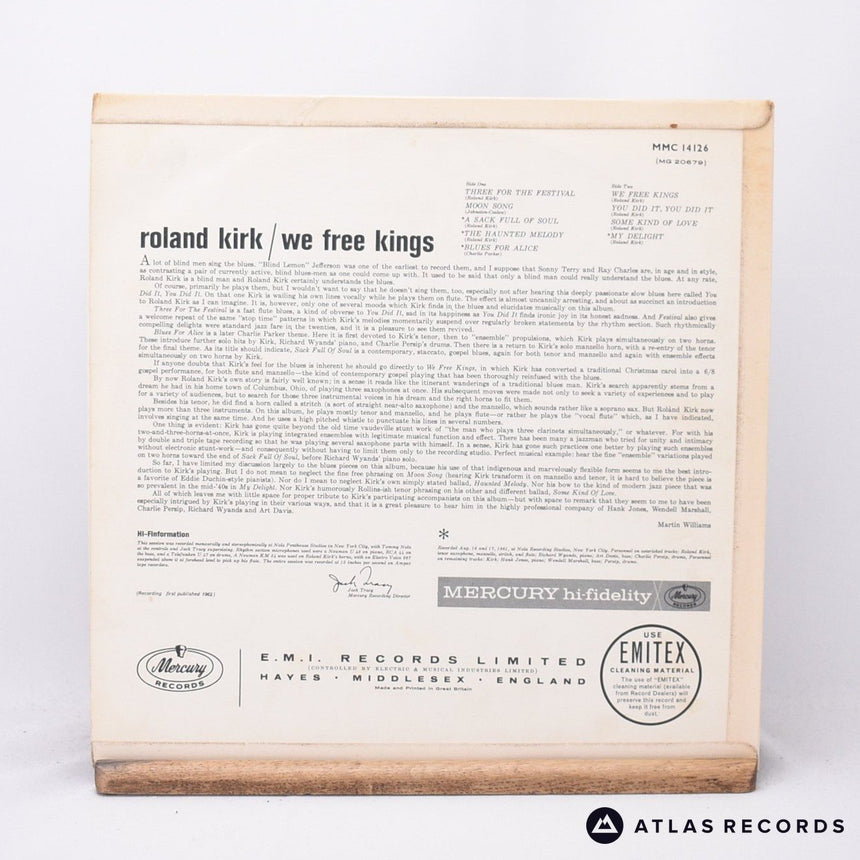 Roland Kirk - We Free Kings - Mono LP Vinyl Record - VG+/EX