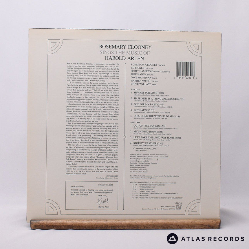 Rosemary Clooney - Rosemary Clooney Sings The Music Of Harold Arlen - LP Vinyl