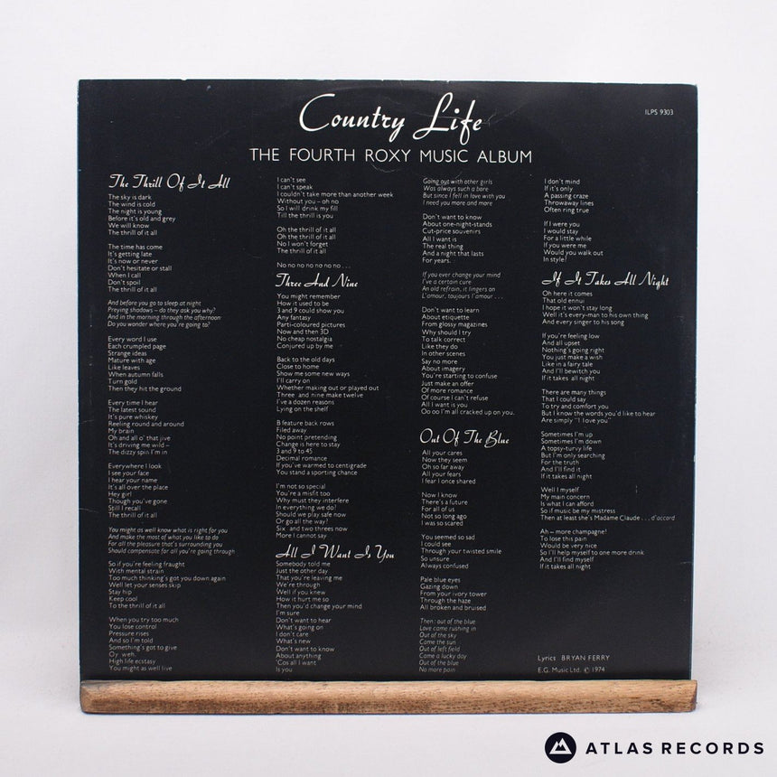 Roxy Music - Country Life - First Uk Press A-2 B-1 LP Vinyl Record - VG+/VG+