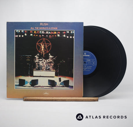 Rush All The World's A Stage Double LP Vinyl Record - Front Cover & Record