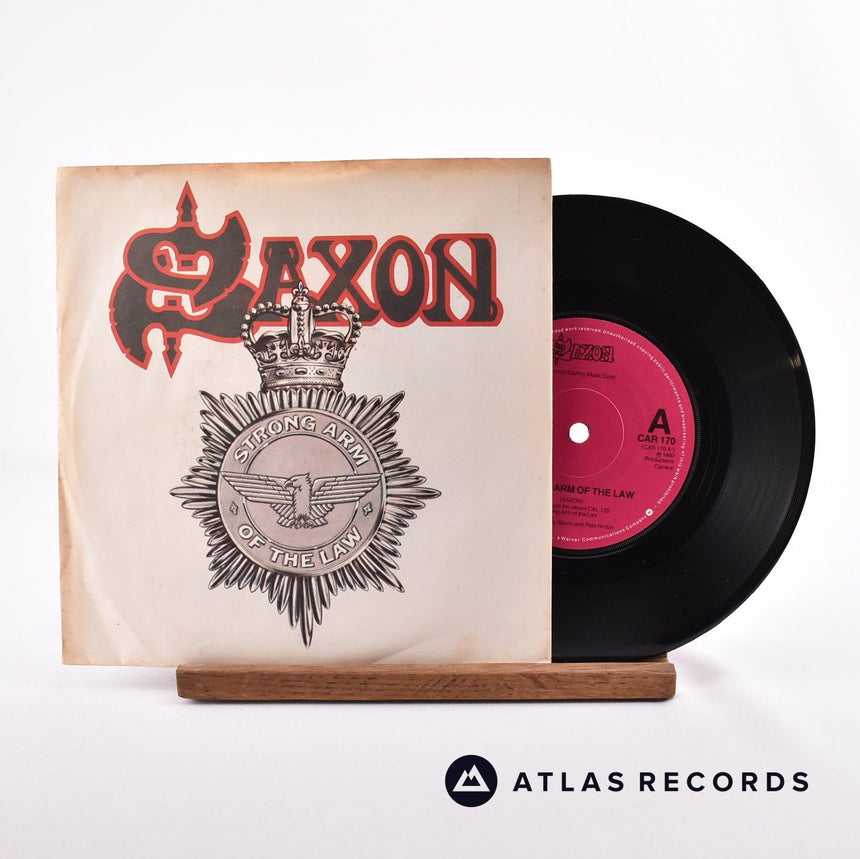 Saxon Strong Arm Of The Law 7" Vinyl Record - Front Cover & Record