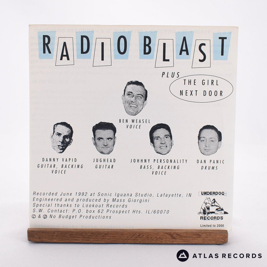 Screeching Weasel - Radio Blast - Limited Edition 7" Vinyl Record - EX/EX