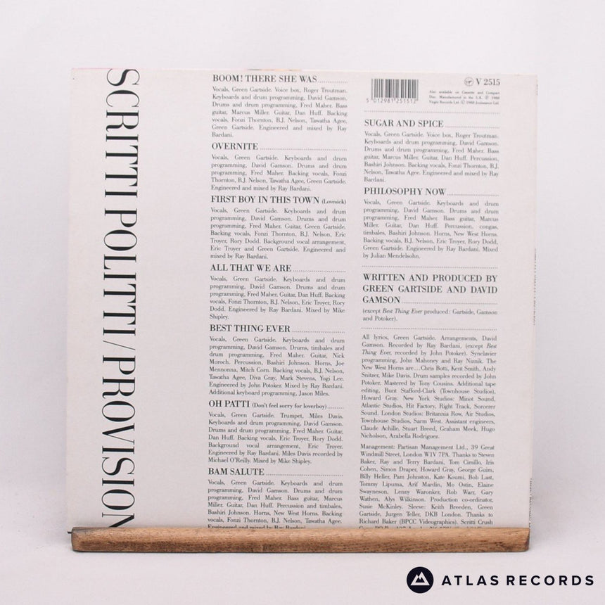 Scritti Politti - Provision - Embossed Sleeve LP Vinyl Record - EX/EX