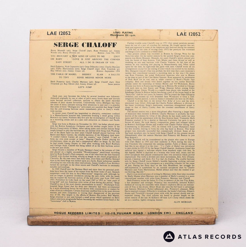 Serge Chaloff - Serge & Boots - LP Vinyl Record - VG+/VG