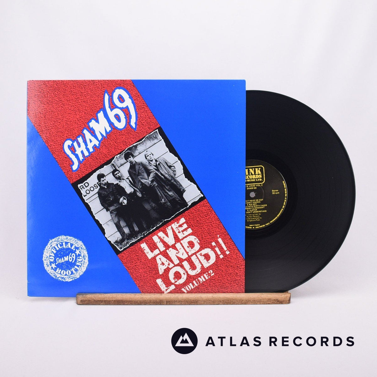 Sham 69 Live And Loud!! Volume 2 LP Vinyl Record NM/EX – Atlas Records