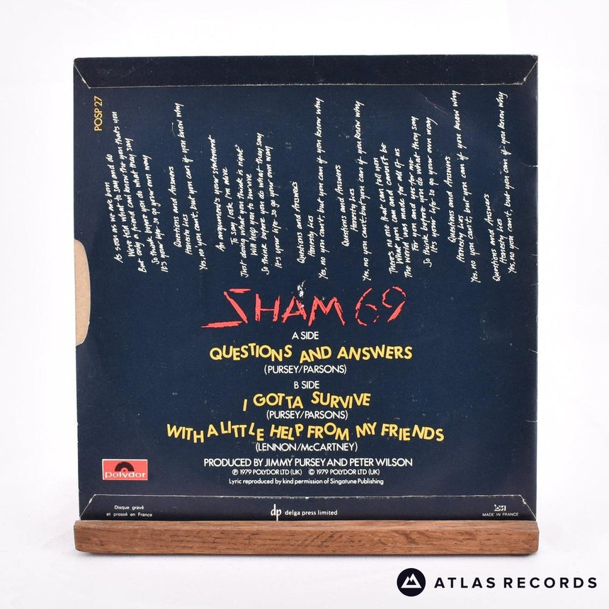 Sham 69 - Questions And Answers - 7" Vinyl Record - VG+/VG+