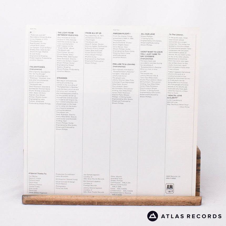 Shawn Phillips - Spaced - Lyric Sheet LP Vinyl Record - VG+/VG+