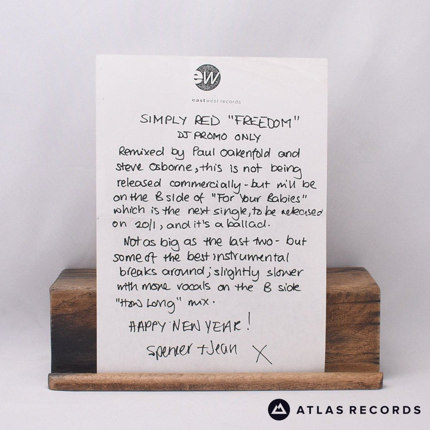 Simply Red - Freedom - Insert Promo 12" Vinyl Record - EX/EX