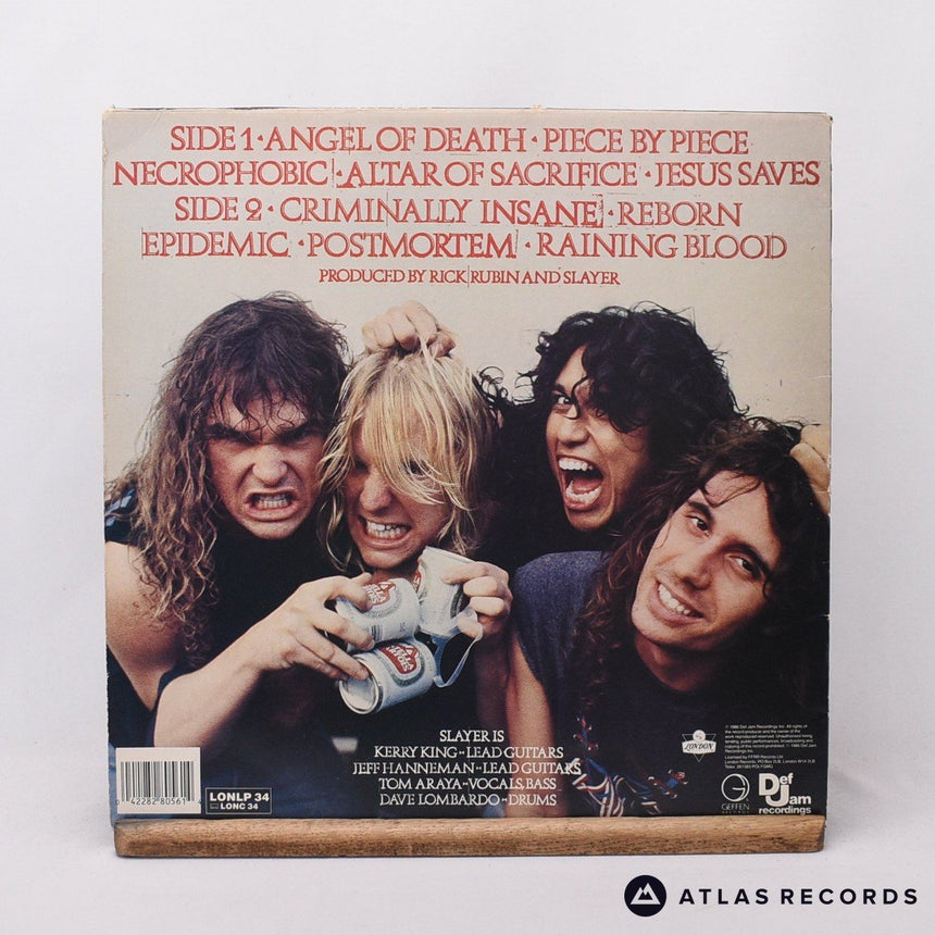 Slayer - Reign In Blood - LP Vinyl Record - VG/VG+