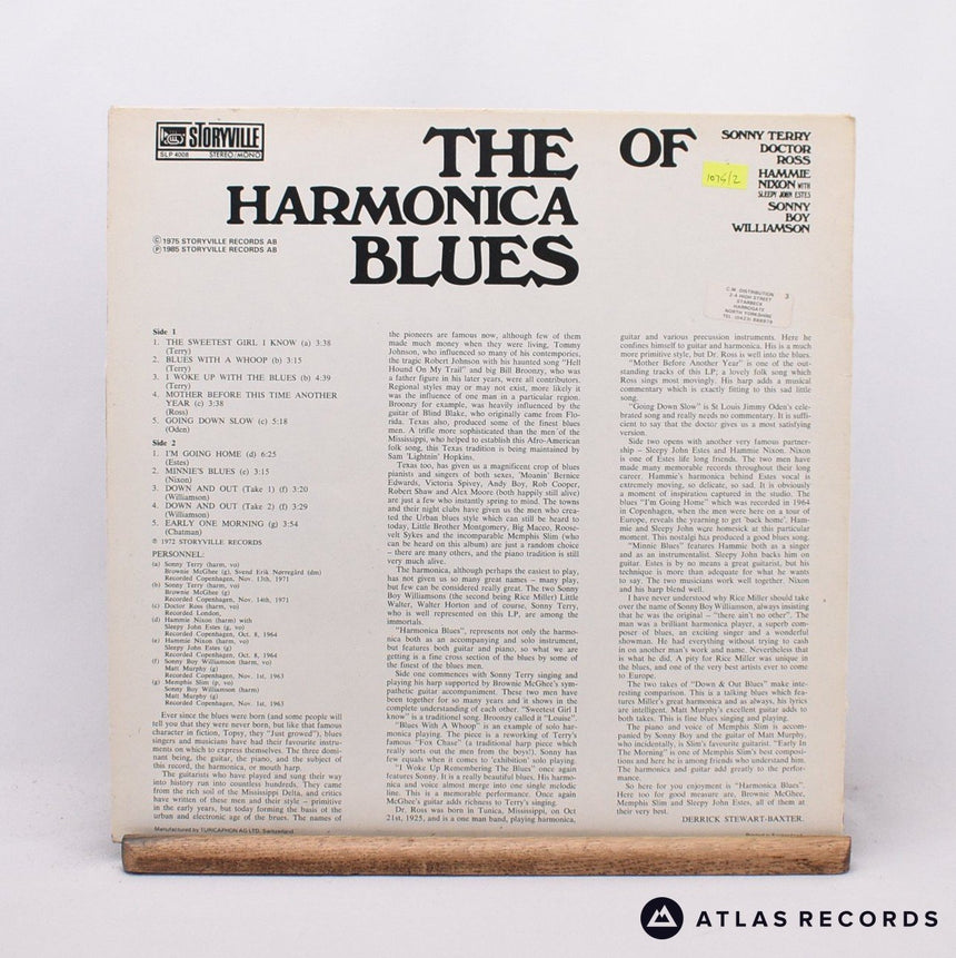 Sonny Terry - The Harmonica Blues - Reissue Switzerland LP Vinyl Record - VG+/VG