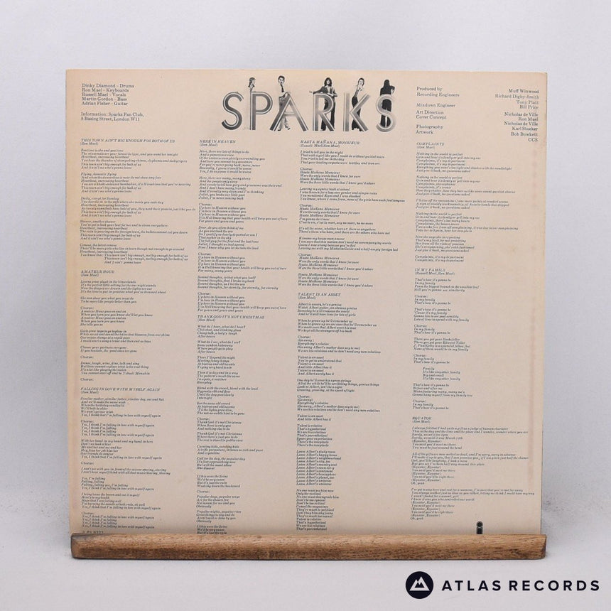 Sparks - Kimono My House - A3 B3 LP Vinyl Record - EX/VG+