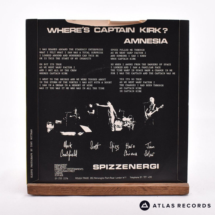 Spizzenergi - Where's Captain Kirk? - 7" Vinyl Record - VG+/EX