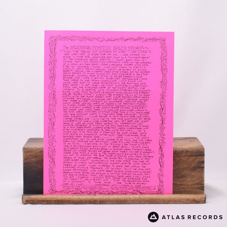 Splendor Mystic Solis - Heavy Acid Blowout Tensions Live - LP Vinyl Record