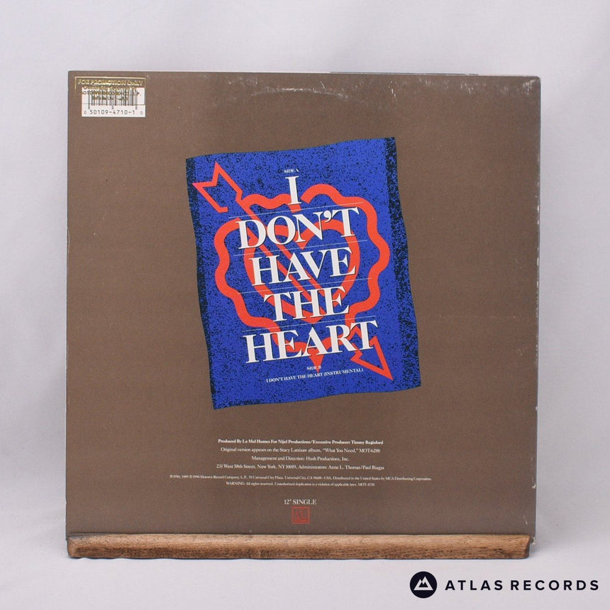 Stacy Lattisaw - I Don't Have The Heart - 12" Vinyl Record - VG+/EX