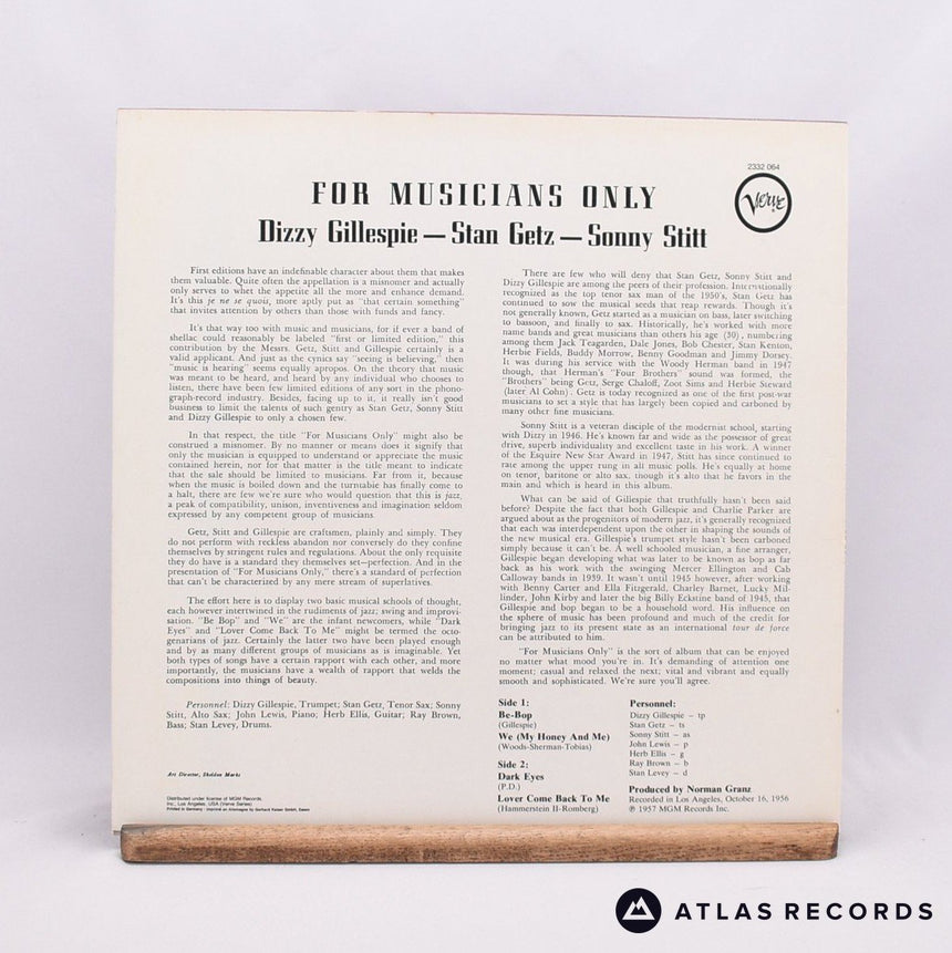Stan Getz - For Musicians Only - Reissue LP Vinyl Record - EX/EX