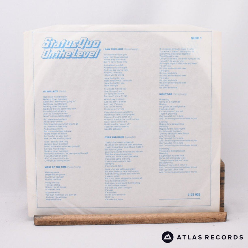 Status Quo - On The Level - Textured Sleeve Gatefold LP Vinyl Record - EX/EX