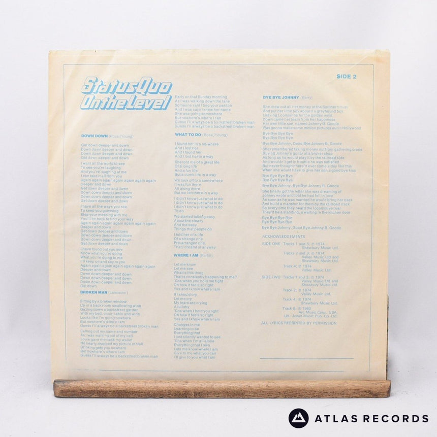 Status Quo - On The Level - Textured Sleeve Gatefold LP Vinyl Record - VG+/EX