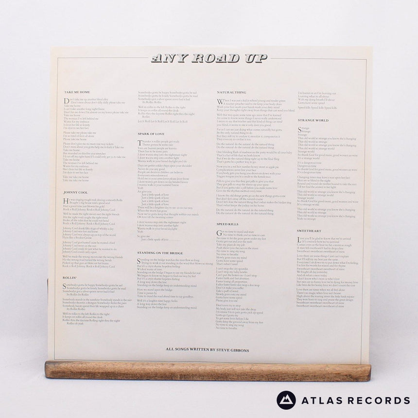 Steve Gibbons Band - Any Road Up - Lyric Sheet LP Vinyl Record - EX/EX