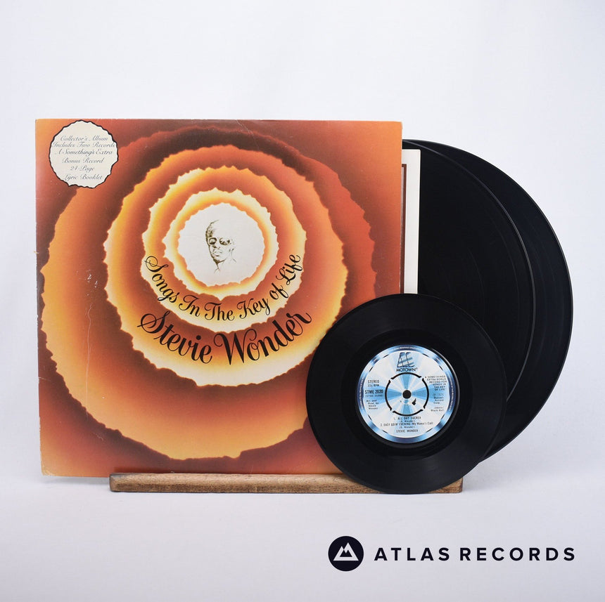 Stevie Wonder Songs In The Key Of Life 2 x LP Vinyl Record - Front Cover & Record