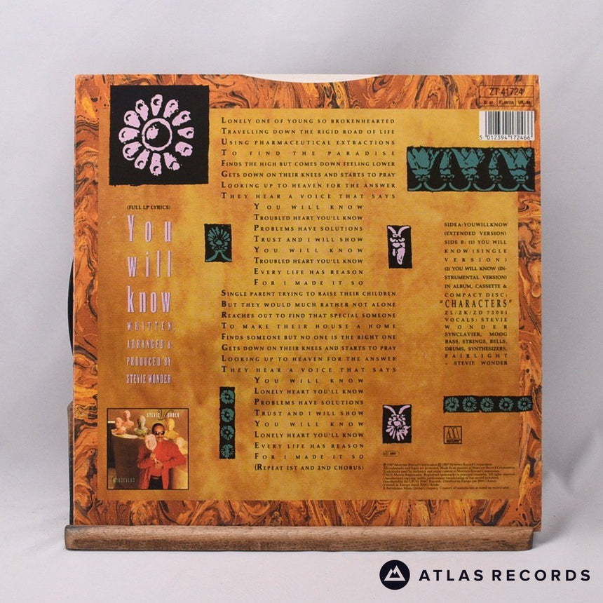 Stevie Wonder - You Will Know - Insert 12" Vinyl Record - EX/EX