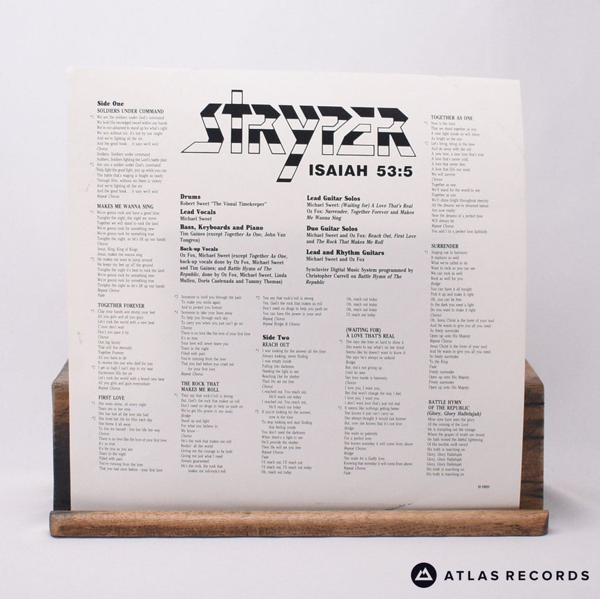 Stryper - Soldiers Under Command - Insert Reissue LP Vinyl Record - VG+/VG+