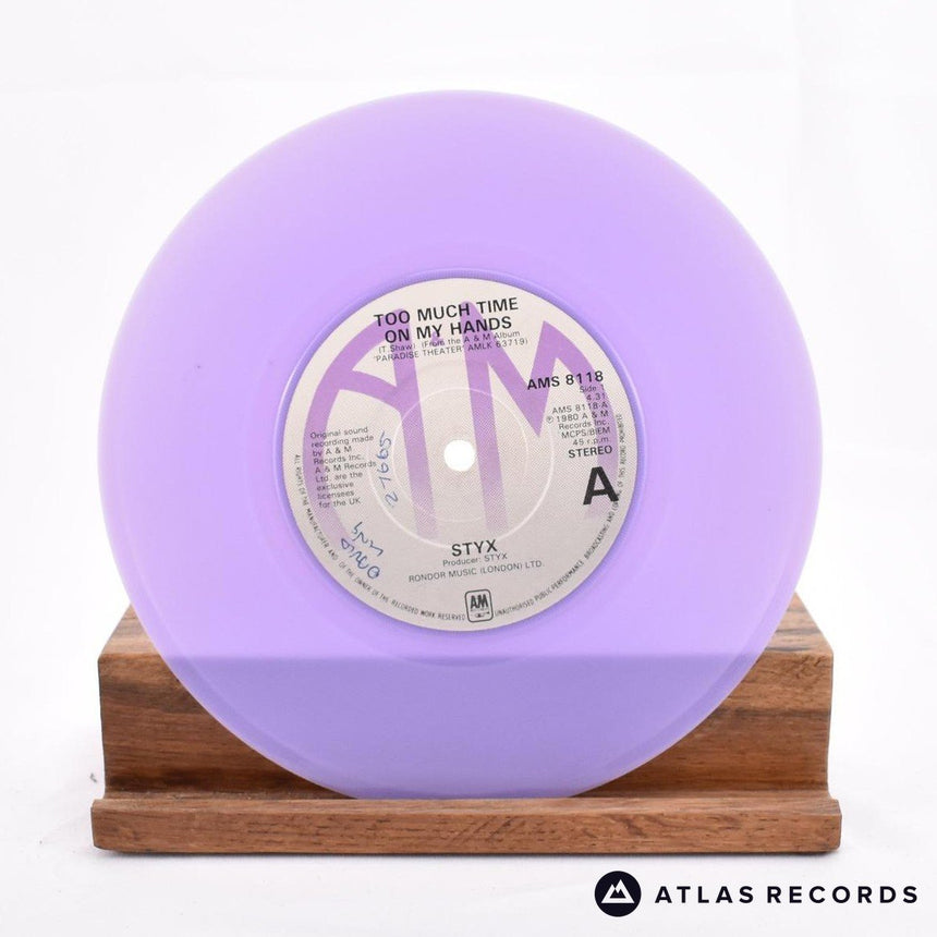 Styx - Too Much Time On My Hands - Purple 7" Vinyl Record - VG+/VG+