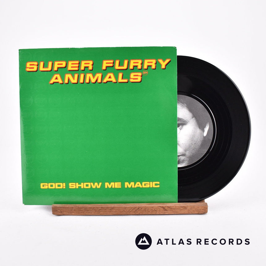 Super Furry Animals God! Show Me Magic 7" Vinyl Record - Front Cover & Record