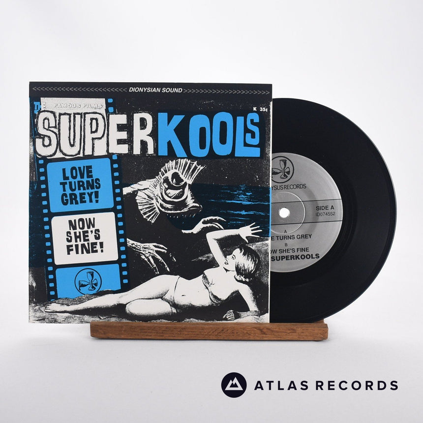 Superkools Love Turns Grey 7" Vinyl Record - Front Cover & Record