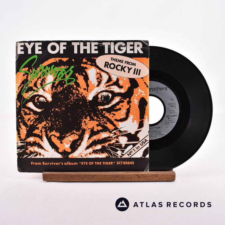 Survivor Eye Of The Tiger 7" Vinyl Record - Front Cover & Record
